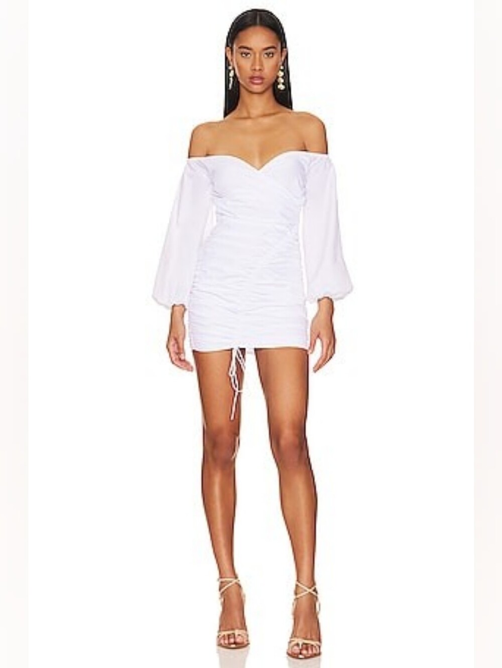 NEW! REVOLVE MORE TO COME Abril Off Shoulder Ruched Shirt Dress XS